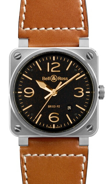 Bell & Ross Aviation BR 03-92 Golden Heritage Steel replica watch - Click Image to Close